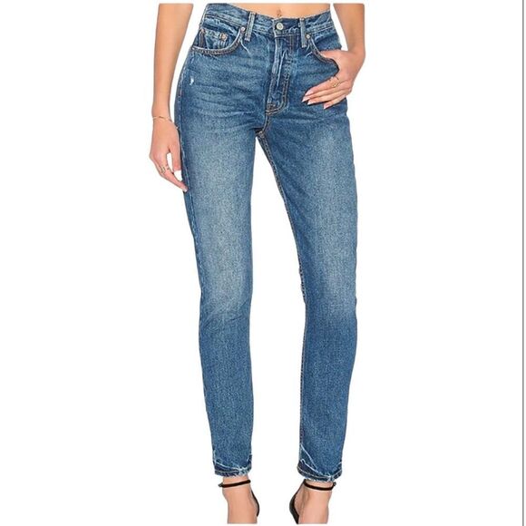 Grlfrnd Karolina Close to You Blue Jeans Sz 24 - Picture 1 of 10